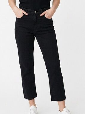 Abercrombie & Fitch Jeans Women 28 Short Black Excellent 90s Straight Mid Rise